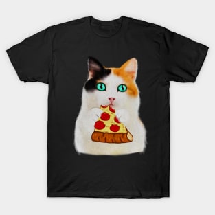 Cat Eating Pizza, Funny Pizza Lover T-Shirt